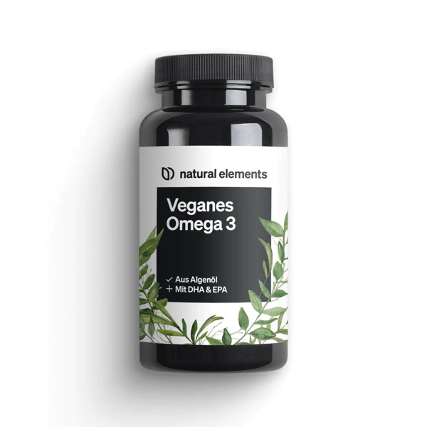 Cápsulas de aceite de algas natural elements Vegan Omega 3, 90 cápsulas