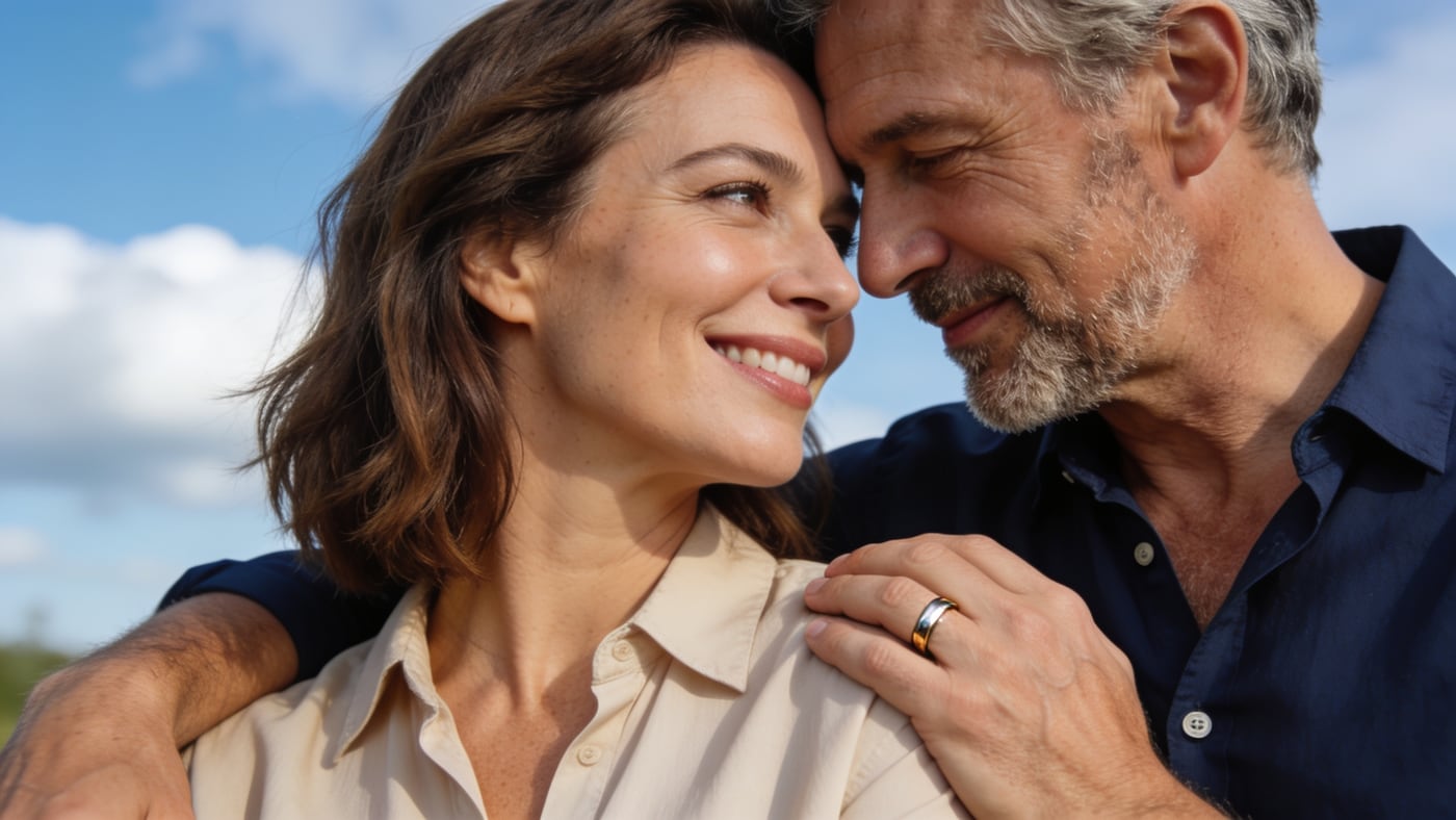 Pareja de mediana edad al aire libre